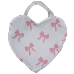 Pink Ribbons Pattern Giant Heart Shaped Tote by Littlebird