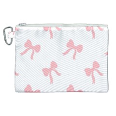 Pink Ribbons Pattern Canvas Cosmetic Bag (xl) by Littlebird