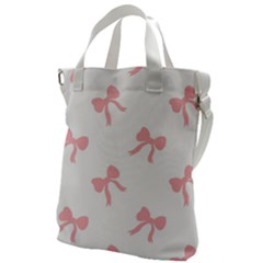 Pink Ribbons Pattern Canvas Messenger Bag by Littlebird