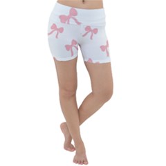 Pink Ribbons Pattern Lightweight Velour Yoga Shorts by Littlebird