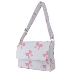 Pink Ribbons Pattern Full Print Messenger Bag (l) by Littlebird