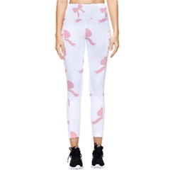 Pink Ribbons Pattern Pocket Leggings 