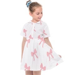 Pink Bow Pattern Kids  Sailor Dress by Littlebird