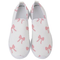 Pink Bow Pattern Men s Slip On Sneakers by Littlebird