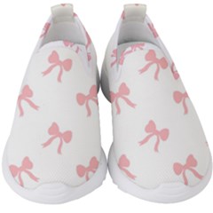 Pink Bow Pattern Kids  Slip On Sneakers by Littlebird