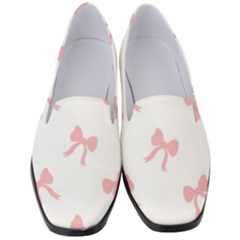 Pink Bow Pattern Women s Classic Loafer Heels by Littlebird