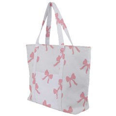 Pink Bow Pattern Zip Up Canvas Bag by Littlebird