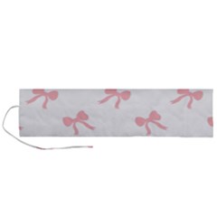 Pink Bow Pattern Roll Up Canvas Pencil Holder (l) by Littlebird