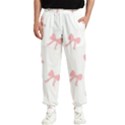 Pink bow pattern Men s Elastic Waist Pants View1