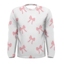 Pink Bow Pattern Men s Long Sleeve Tee by Littlebird