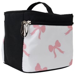 Pink Bow Pattern Make Up Travel Bag (big) by Littlebird