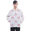 Pink bow pattern Men s Half Zip Pullover View1