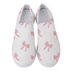 Pink Bow Pattern Women s Slip On Sneakers by Littlebird