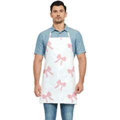 Pink Bow Pattern Kitchen Apron by Littlebird