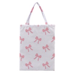 Pink Bow Pattern Classic Tote Bag by Littlebird