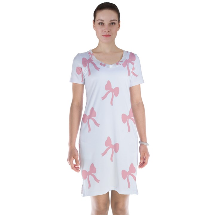 Pink bow pattern Short Sleeve Nightdress