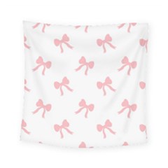 Pink Bow Pattern Square Tapestry (small)