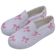 Pink Bow Pattern Kids  Canvas Slip Ons by Littlebird