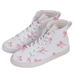 Pink Bow Pattern Men s Hi-top Skate Sneakers by Littlebird