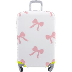 Pink Bow Pattern Luggage Cover (large) by Littlebird