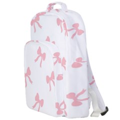 Pink Bow Pattern Double Compartment Backpack by Littlebird