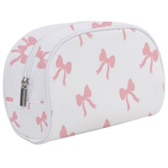 Pink Bow Pattern Make Up Case (medium) by Littlebird