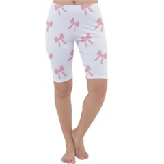 Pink Bow Pattern Cropped Leggings  by Littlebird