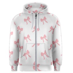 Pink Bow Pattern Men s Zipper Hoodie