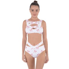 Pink Bow Pattern Bandaged Up Bikini Set  by Littlebird