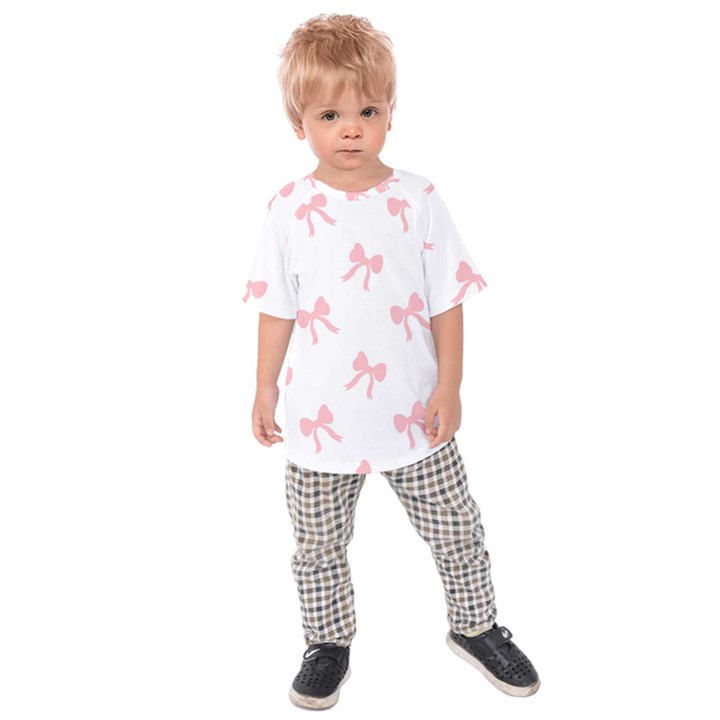 Pink bow pattern Kids  Raglan Tee