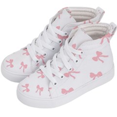 Pink Bow Pattern Kids  Hi-top Skate Sneakers by Littlebird