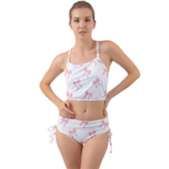 Pink Bow Pattern Mini Tank Bikini Set by Littlebird