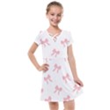 Pink bow pattern Kids  Cross Web Dress View1