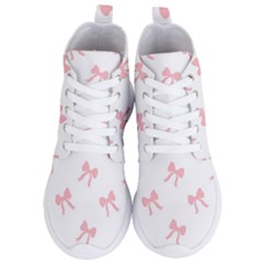 Pink Bow Pattern Women s Lightweight High Top Sneakers by Littlebird