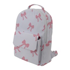 Pink Bow Pattern Flap Pocket Backpack (large) by Littlebird