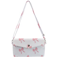 Pink Bow Pattern Removable Strap Clutch Bag by Littlebird