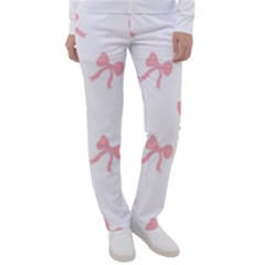 Pink Bow Pattern Women s Casual Pants by Littlebird