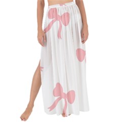 Pink Bow Cute Pattern Maxi Chiffon Tie-up Sarong by Littlebird