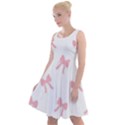 Pink bow cute pattern Knee Length Skater Dress View1