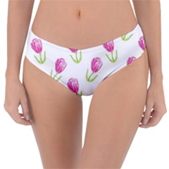 Tulips Watercolor Pattern Reversible Classic Bikini Bottoms by Littlebird