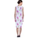 Tulips watercolor Pattern Sleeveless Velvet Midi Dress View2