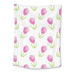 Tulips Watercolor Pattern Medium Tapestry