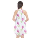 Tulips watercolor Pattern Halter Neckline Chiffon Dress  View2