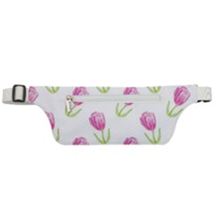 Tulips Watercolor Pattern Active Waist Bag by Littlebird