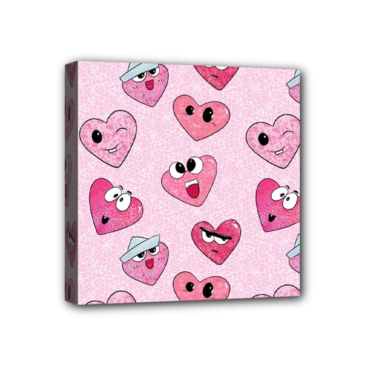 Emoji Heart Mini Canvas 4  x 4  (Stretched)