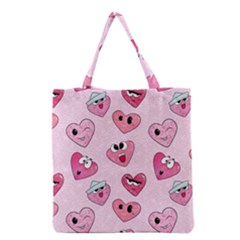 Emoji Heart Grocery Tote Bag by SychEva