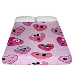 Emoji Heart Fitted Sheet (california King Size) by SychEva