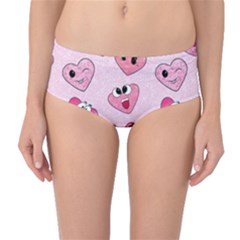 Emoji Heart Mid-waist Bikini Bottoms by SychEva