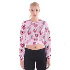 Emoji Heart Cropped Sweatshirt by SychEva