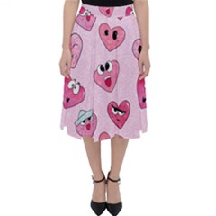 Emoji Heart Classic Midi Skirt by SychEva